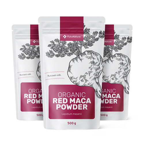 3x BIO Rote Maca Pulver, zusammen 1500 g