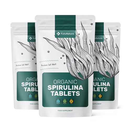 3x BIO Spirulina 400 mg, zusammen 1125 Tabletten
