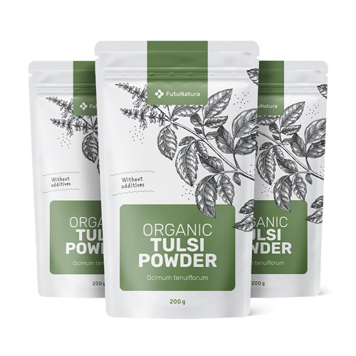 3x BIO Tulsi Pulver, zusammen 600 g