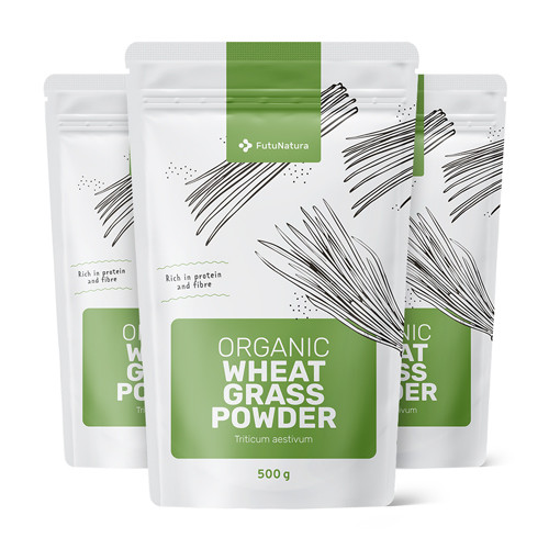 3x BIO Weizengraspulver, zusammen 1500 g