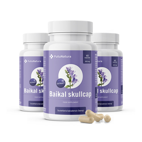 3x Baikal-Helmkraut-Extrakt, zusammen 180 Kapseln