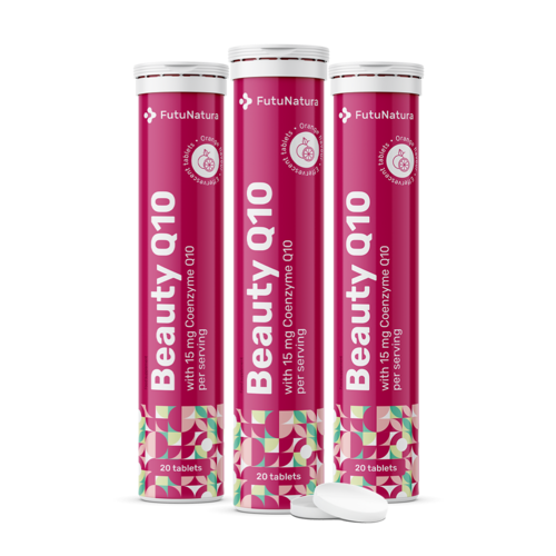 3x Beauty Q10 – Brausetabletten, zusammen 60 Brausetabletten