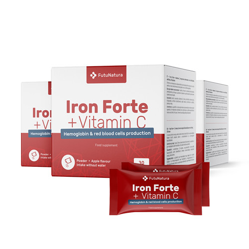 3x Eisen Forte + Vitamin C DIRECT, zusammen 90 Beutel