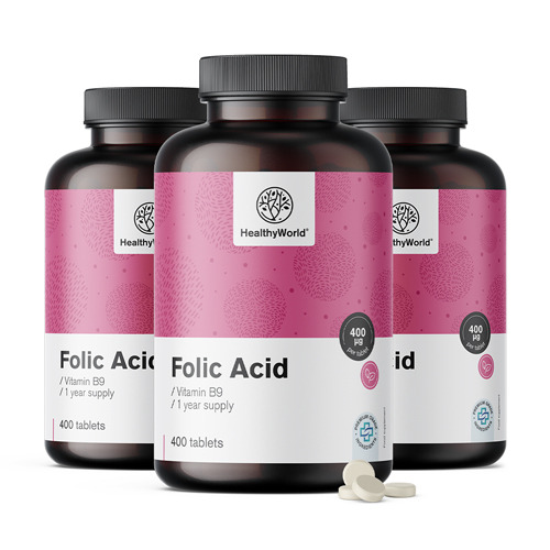 3x Folsäure 400 µg, zusammen 1200 Tabletten