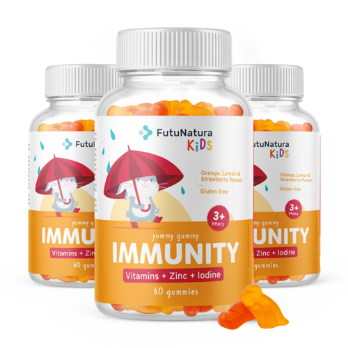 3x IMMUNITY – Gummies für Kinder für Immunsystem, zusammen 180 Gummibonbons