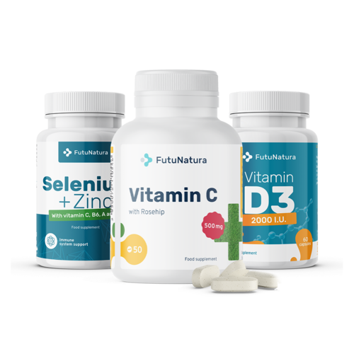Immun Set: Vitamin C + D3 + Selen + Zink, Set