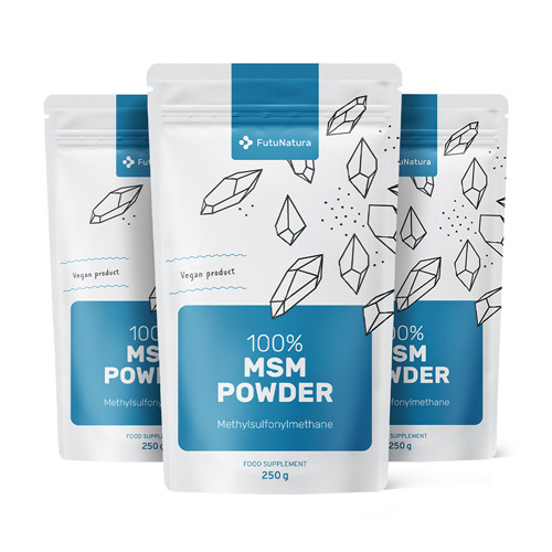 3x MSM Pulver, zusammen 750 g