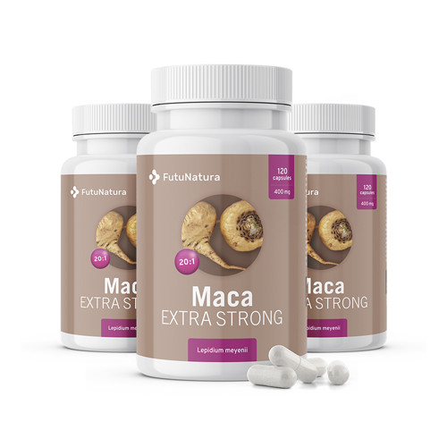 3x Maca 20:1 Extra Strong, zusammen 360 Kapseln