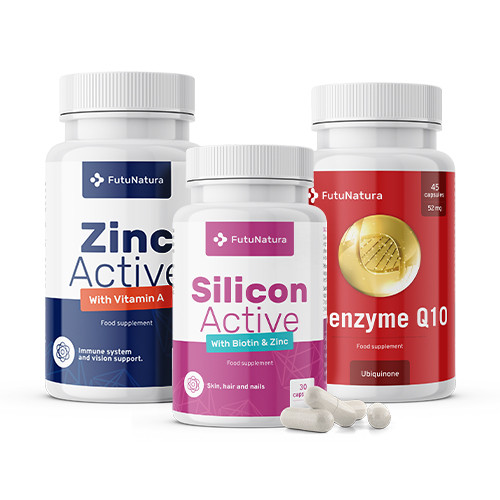 Mineralstoffquelle: Zink Active + Silicium + Coenzym Q10, Set