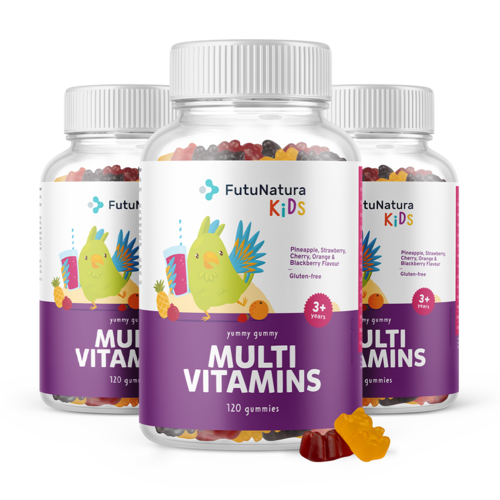 3x MULTI VITAMINS – Multivitamin-Gummis für Kinder, zusammen 360 Gummibonbons 