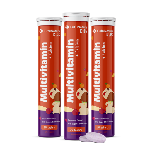 3x Multivitamine für Kinder – Brausetabletten, zusammen 60 Brausetabletten