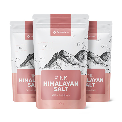 3x Rosa Himalayasalz, fein gemahlen, zusammen 3000 g