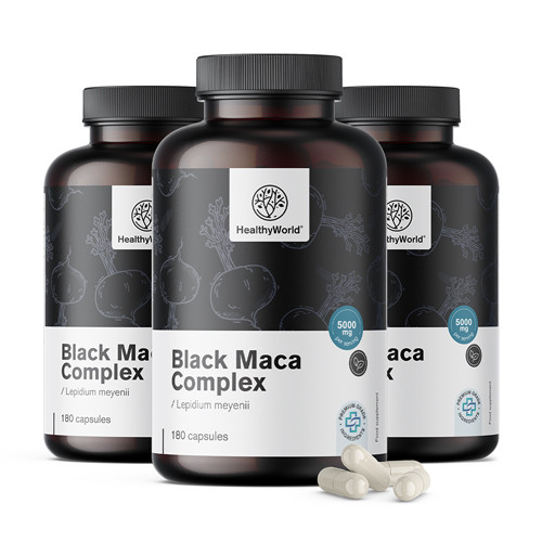 3x Schwarze Maca Komplex 5000 mg, zusammen 540 Kapseln
