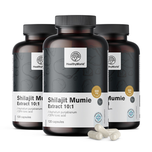 3x Shilajit Mumie Extract 10:1, zusammen 360 Kapseln