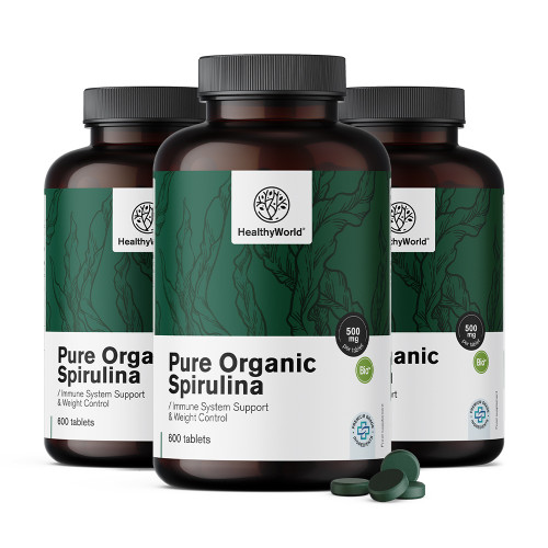 3x BIO Spirulina 500 mg, zusammen 1800 Tabletten