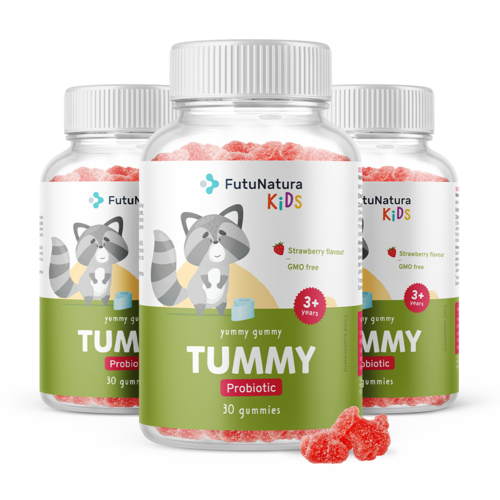 3x TUMMY – Gummies für Kinder – Verdauung, zusammen 90 Gummibonbons