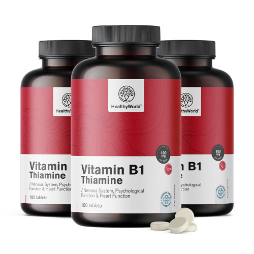 3x Vitamin B1 – Thiamin 100 mg, zusammen 540 Tabletten