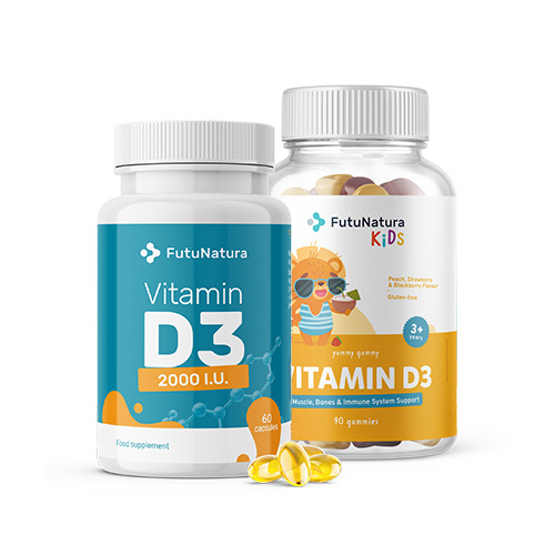 Vitamin D3 Familiy Pack, 60 Kapseln + 90 Gummibonbons