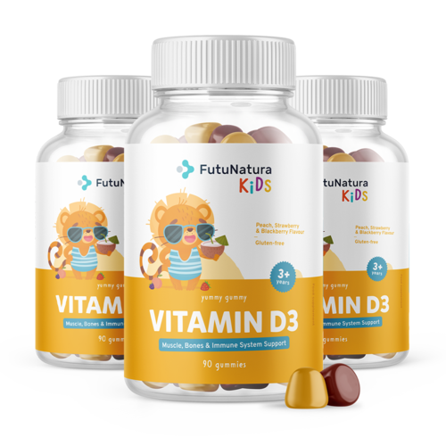3x Vitamin D3 – Gummis für Kinder, zusammen 270 Gummibonbons