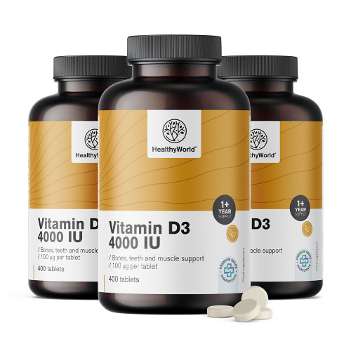 3x Vitamin D3 4000 IE, zusammen 1200 Tabletten