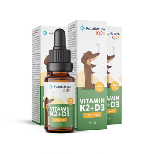 3x Vitamin K2 + D3 Tropfen – für Kinder, zusammen 45 ml