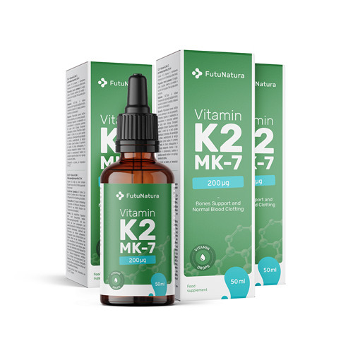 3x Vitamin K2 MK-7 200 µg – Tropfen, zusammen 150 ml