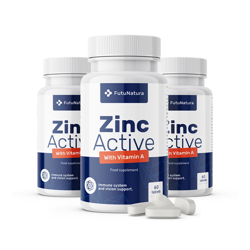 3x Zink Active + Vitamin A, zusammen 180 Tabletten