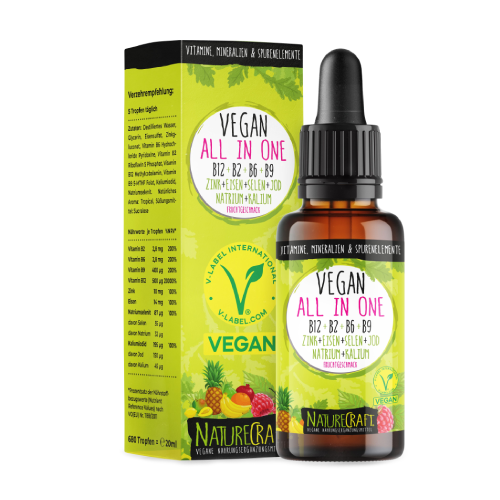 Vegane Vitamine und Mineralstoffe in Tropfen, 20 ml