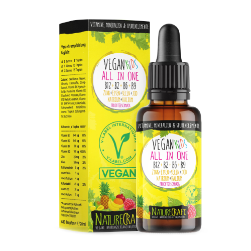 Vegane Vitamine und Mineralstoffe in Tropfen – für Kinder, 20 ml