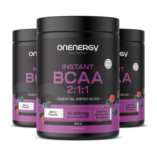 3x BCAA 2:1:1 – Waldfrucht, zusammen 1500 g 