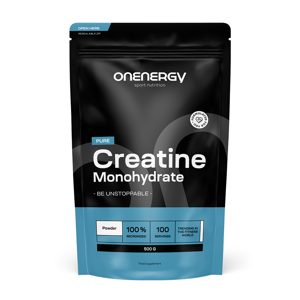 Pure Kreatin-Monohydrat in Pulverform.