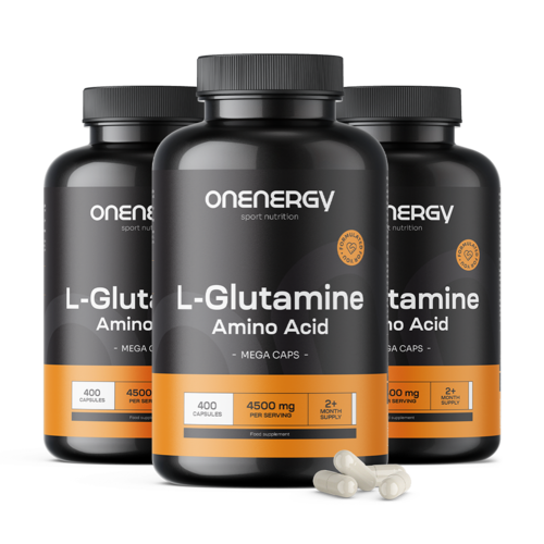3x L-Glutamin 4500 mg MEGA CAPS, zusammen 1200 Kapseln