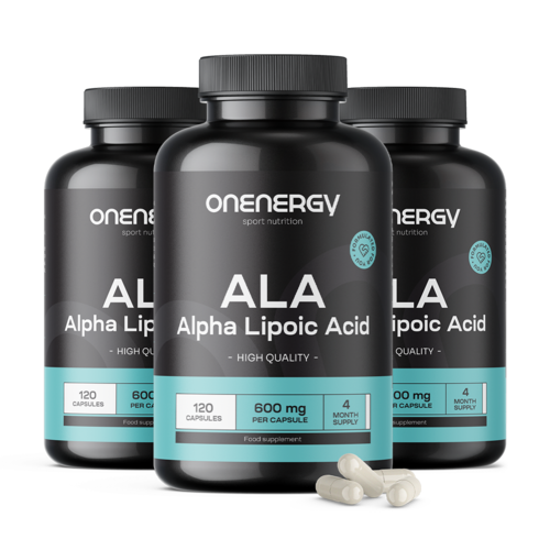 3x ALA - Alpha-Liponsäure 600 mg, zusammen 360 Kapseln