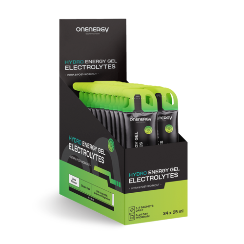 Hydro-Energie-Gel mit Elektrolyten – Limette, 24 x 55 ml