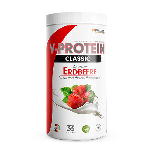 V-Protein Classic vegane Proteine – Erdbeere, 1000 g