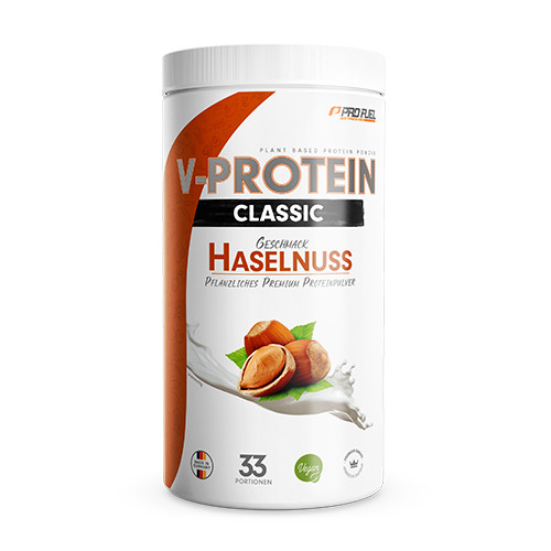 V-Protein Classic vegane Proteine – Haselnuss, 1000 g