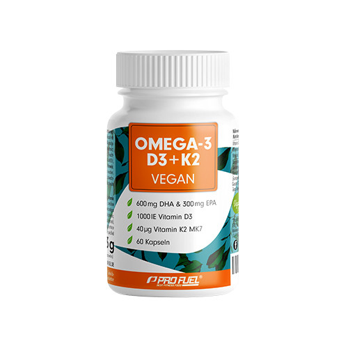 Vegane OMEGA-3 + D3 + K2, 60 Kapseln