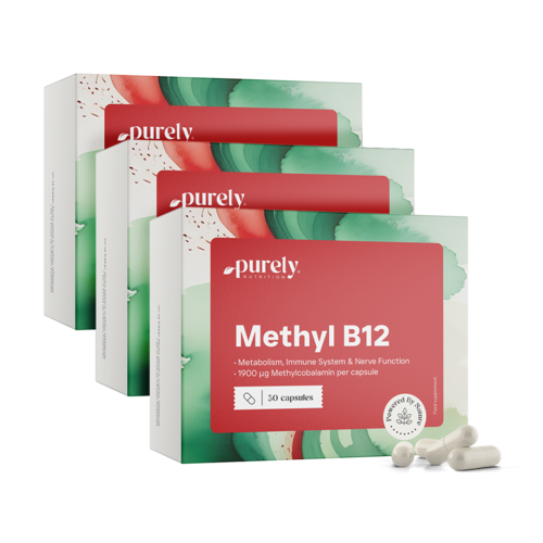 3x Vitamin B12 - Methylcobalamin, zusammen 90 Kapseln