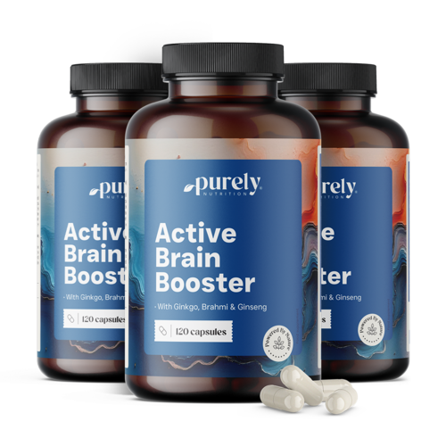 3x Active Brain Booster – Unterstützung der kognitiven Funktionen, zusammen 360 Kapseln