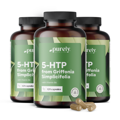 3x 5-HTP 150 mg – Griffonia simplicifolia, zusammen 360 Kapseln