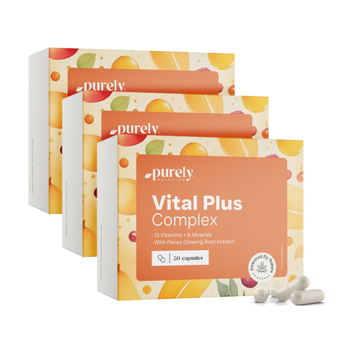 3x Vital Plus Complex - Multivitamine und Mineralien mit Ginseng, zusammen 90 Kapseln