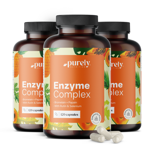 3x Enzymkomplex – Mischung aus Bromelain und Papain, zusammen 360 Kapseln