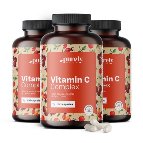 3x Vitamin C Komplex – aus Acerola, Hagebutte und Camu Camu, zusammen 540 Kapseln