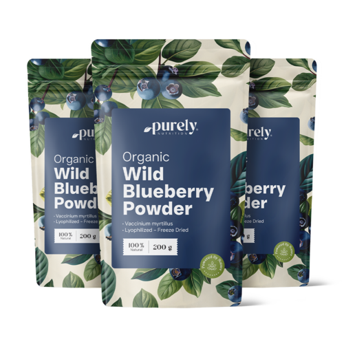 3x BIO Wildheidelbeerpulver, zusammen 600 g