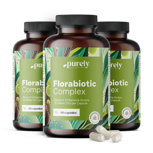 3x Florabiotic Complex – synbiotische Formel mit 30 Milliarden KBE, zusammen 180 Kapseln
