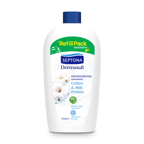 Handseife Dermasoft – Baumwolle und Milch, 750 ml