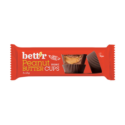 BIO Nut Butter Cups – Erdnussmus und Schokolade, 3 x 13 g