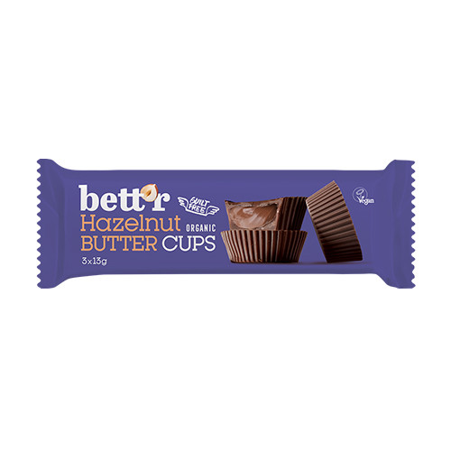 BIO Nut Butter Cups – Haselnussmus und Schokolade, 3 x 13 g