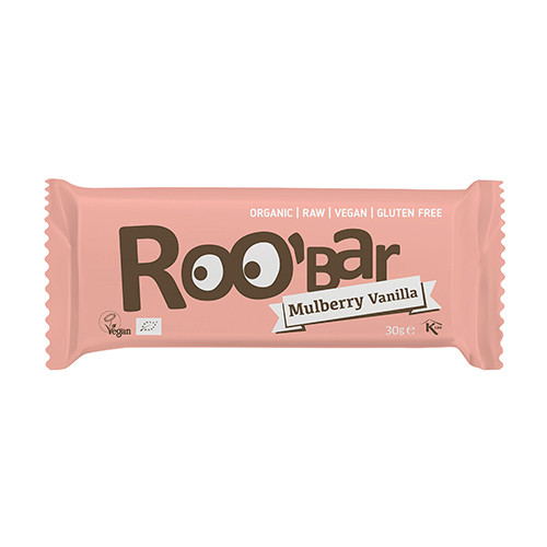 BIO Roobar veganer Riegel – Maulbeere und Vanille, 30 g