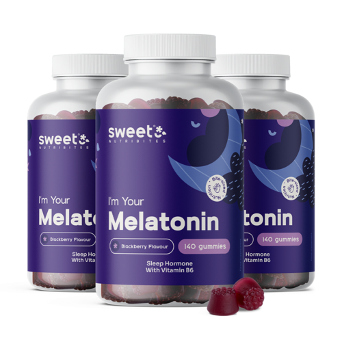 3x Melatonin 1 mg – Gummibonbons mit dem natürlichen Hormon, zusammen 420 Gummibonbons